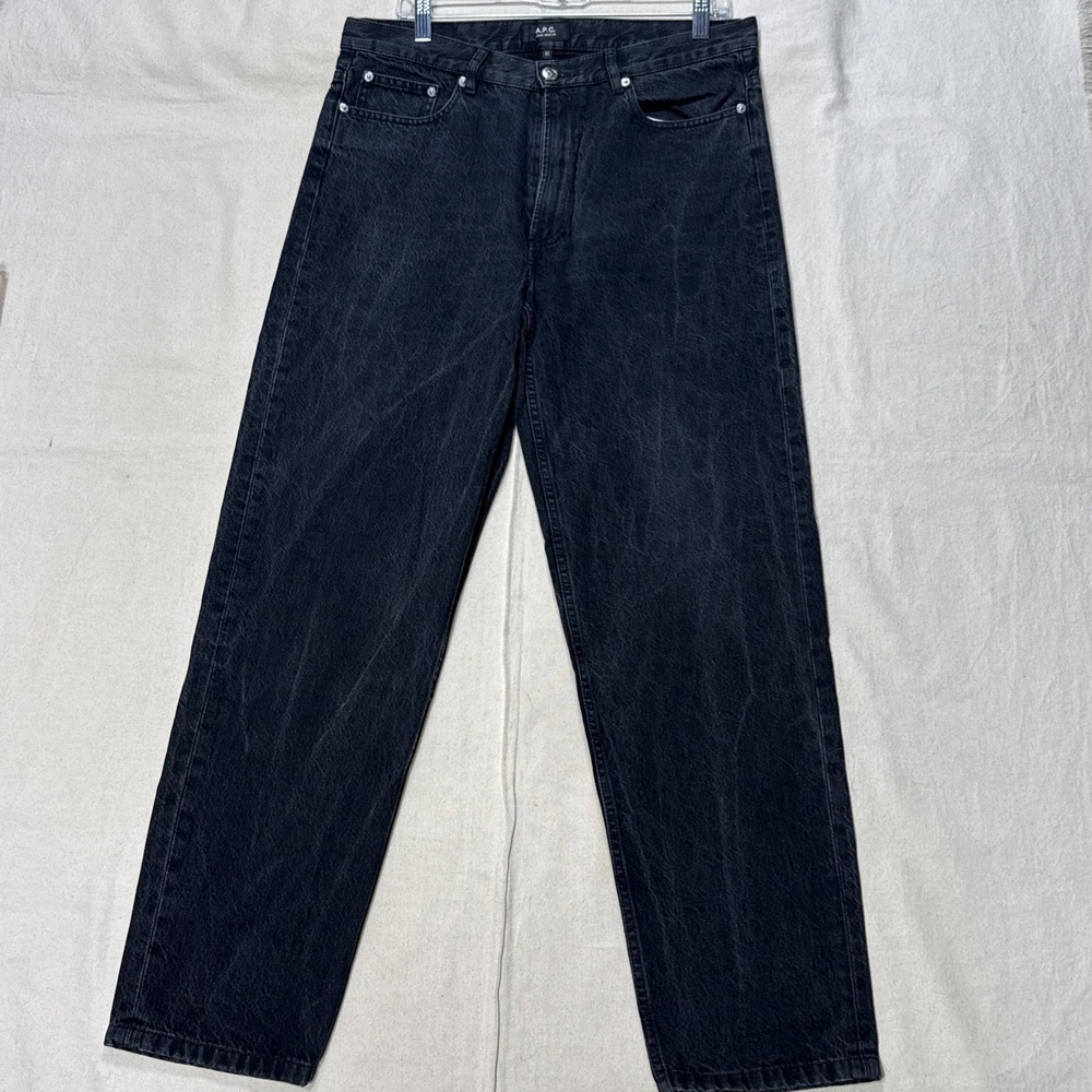 A.P.C. Jean Martin Jeans Men's 32 Black Faded Marbled Fits 33x29